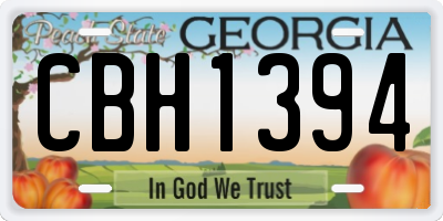 GA license plate CBH1394