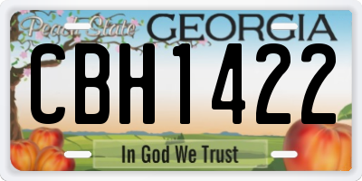 GA license plate CBH1422