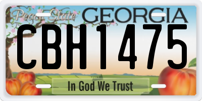 GA license plate CBH1475