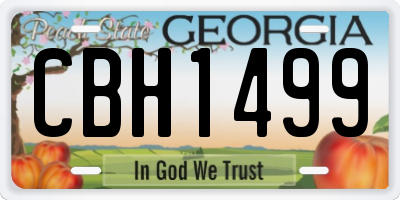 GA license plate CBH1499