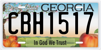 GA license plate CBH1517