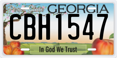 GA license plate CBH1547