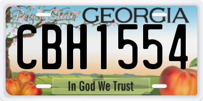 GA license plate CBH1554