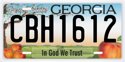 GA license plate CBH1612