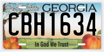 GA license plate CBH1634