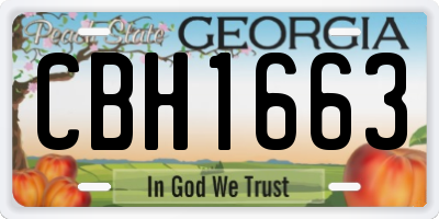 GA license plate CBH1663