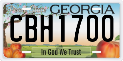 GA license plate CBH1700