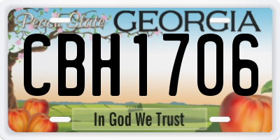 GA license plate CBH1706