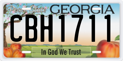 GA license plate CBH1711