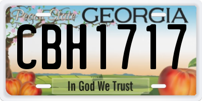 GA license plate CBH1717