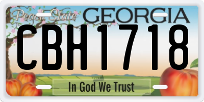 GA license plate CBH1718