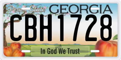 GA license plate CBH1728