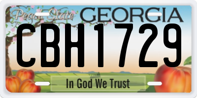 GA license plate CBH1729