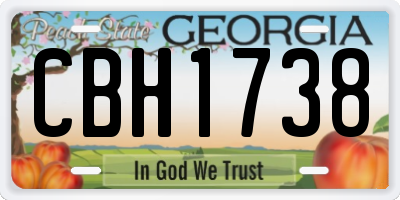 GA license plate CBH1738