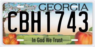 GA license plate CBH1743