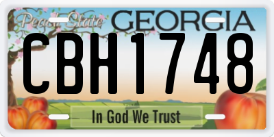 GA license plate CBH1748