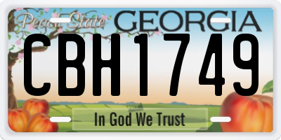 GA license plate CBH1749