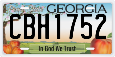 GA license plate CBH1752