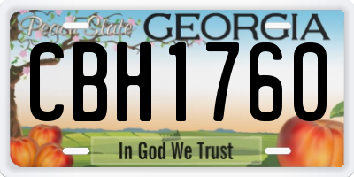 GA license plate CBH1760