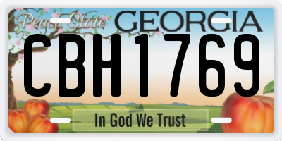 GA license plate CBH1769