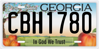 GA license plate CBH1780