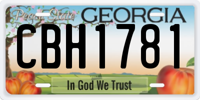 GA license plate CBH1781