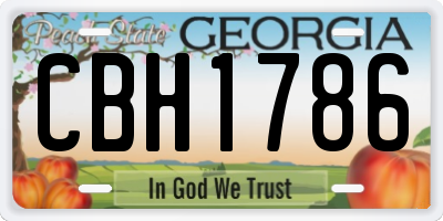 GA license plate CBH1786