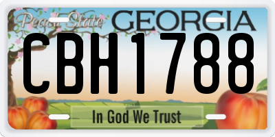 GA license plate CBH1788