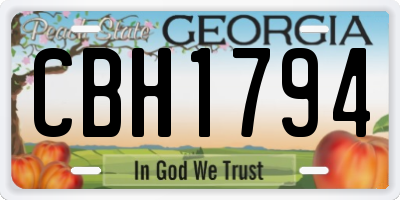 GA license plate CBH1794