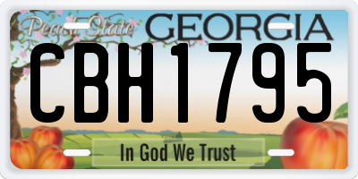 GA license plate CBH1795