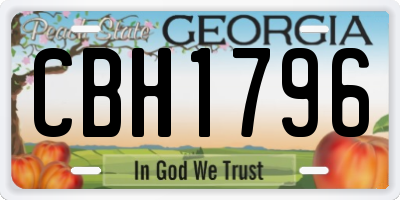 GA license plate CBH1796