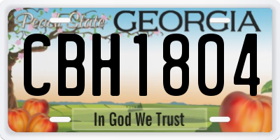 GA license plate CBH1804