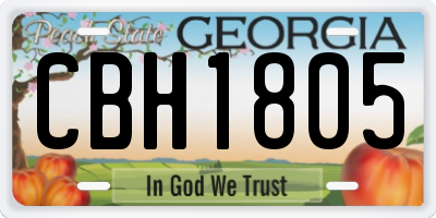 GA license plate CBH1805