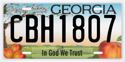 GA license plate CBH1807