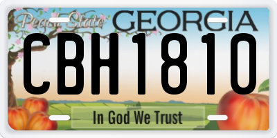 GA license plate CBH1810