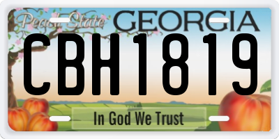 GA license plate CBH1819