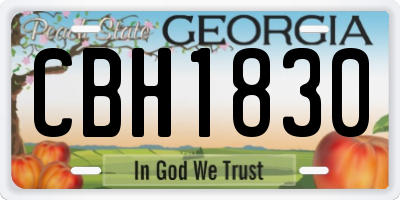 GA license plate CBH1830