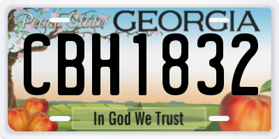 GA license plate CBH1832