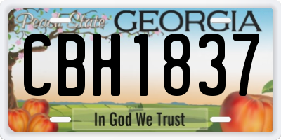 GA license plate CBH1837