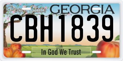 GA license plate CBH1839