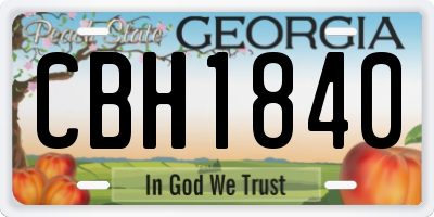 GA license plate CBH1840