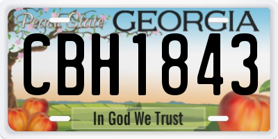 GA license plate CBH1843