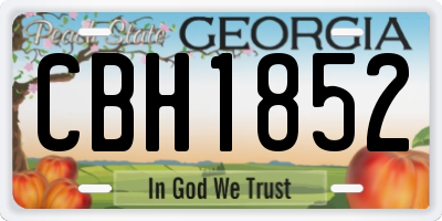 GA license plate CBH1852