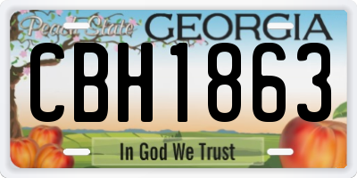 GA license plate CBH1863