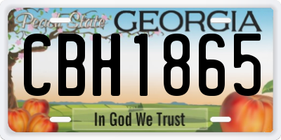 GA license plate CBH1865