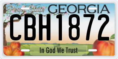 GA license plate CBH1872