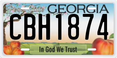 GA license plate CBH1874