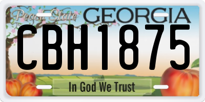 GA license plate CBH1875