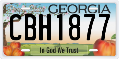GA license plate CBH1877