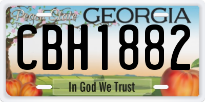 GA license plate CBH1882